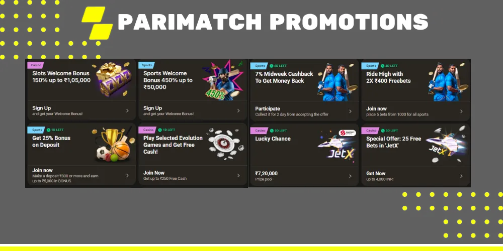 Parimatch Sports Bonuses